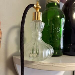 Glass Perfume Atomizer with Gold Accents